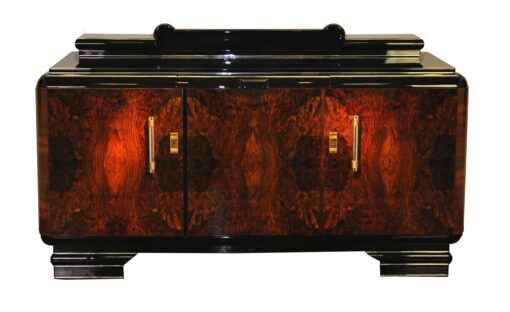 Original 1920er Art Deco Sideboard Wurzelholz mit Messinggriffen, Art Deco, Moebel, Design, Innendesign, Luxus, Walnussholz, Französische Moebel, Buffet