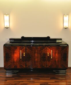 Original 1920er Art Deco Sideboard Wurzelholz mit Messinggriffen, Art Deco, Moebel, Design, Innendesign, Luxus, Walnussholz, Französische Moebel, Buffet