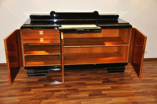 Original 1920er Art Deco Sideboard Wurzelholz mit Messinggriffen, Art Deco, Moebel, Design, Innendesign, Luxus, Walnussholz, Französische Moebel, Buffet