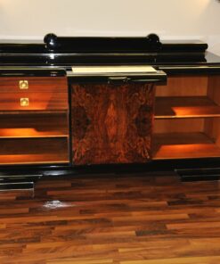 Original 1920er Art Deco Sideboard Wurzelholz mit Messinggriffen, Art Deco, Moebel, Design, Innendesign, Luxus, Walnussholz, Französische Moebel, Buffet