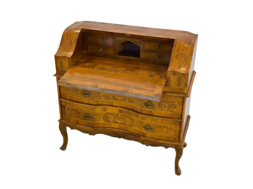 Antique Secretary, Made Of Solid Wood, Inlays